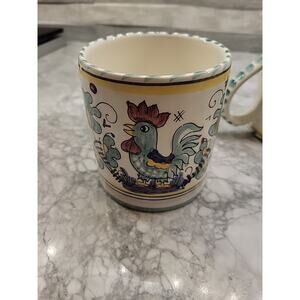 4 Majolica Deruta Italy~Ilbargello Florence Maioliche Green Roster Cups Mugs